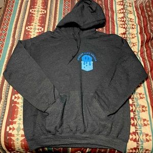 Cotton hoodie, “Somebody’s Spoiled Blue Collar Girlfriend” (L Gray/Blue)